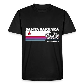 Santa Barbara Californie Coucher de soleil rétro - T-shirt Premium bio Homme - noir - Devant - Nico (187cm)