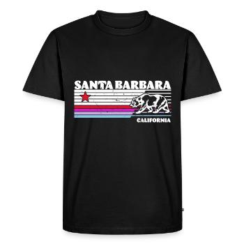 Santa Barbara Californie Coucher de soleil rétro - T-shirt Premium bio Homme - noir - Devant - Nico (187cm)