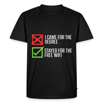 Stayed For The Wi-Fi - Men's Premium Organic T-Shirt - black - Front - Nico (187cm)