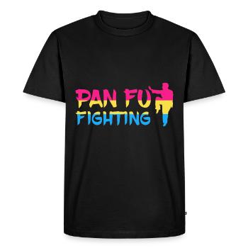 PAN FU Fighting/ Pansexual, CSD Gay Pride - Men's Premium Organic T-Shirt - black - Front - Nico (187cm)