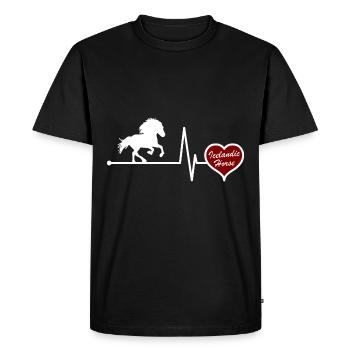 Island cheval Tölt coeur battements de cadeau idée - T-shirt Premium bio Homme - noir - Devant - Nico (187cm)