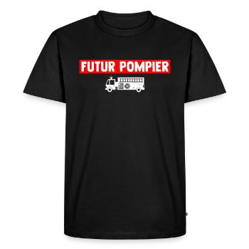Body bébé futur pompier t-shirt enfant - T-shirt Premium bio Homme - noir - Devant - Nico (187cm)