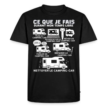 Camping-car humour idée cadeau papa maman - T-shirt Premium bio Homme - noir - Devant - Nico (187cm)