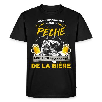 Pêcheurs bière humour apéro bonne ambiance - T-shirt Premium bio Homme - noir - Devant - Nico (187cm)