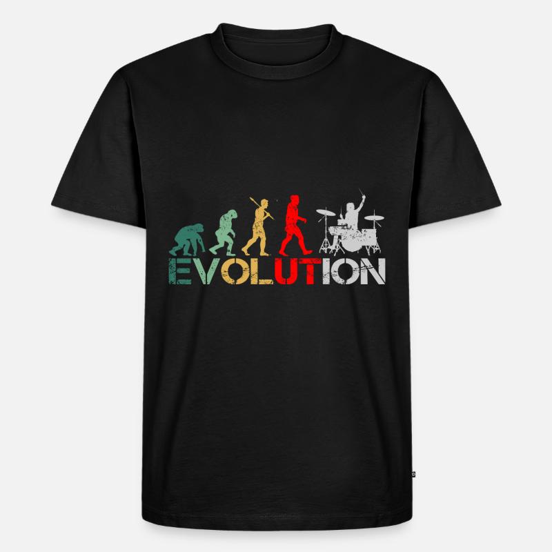 Batteur drummer Evolution Retro - T-shirt Premium bio Homme - noir