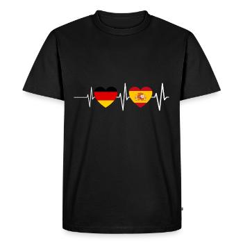Spaniard Germany Spanish Heart - Men's Premium Organic T-Shirt - black - Front - Nico (187cm)