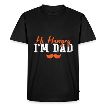 Salut affamé, je suis papa - T-shirt Premium bio Homme - noir - Devant - Nico (187cm)