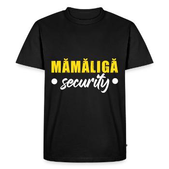 Mamaliga Sécurité | Cuisine roumaine | Roumanie - T-shirt Premium bio Homme - noir - Devant - Nico (187cm)