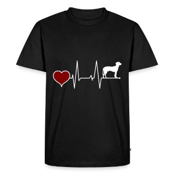 BGS Dog Heartbeat - Men's Premium Organic T-Shirt - black - Front - Nico (187cm)