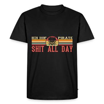 Pirate, Costume de pirate - Drôle de dicton de pirate - T-shirt Premium bio Homme - noir - Devant - Nico (187cm)