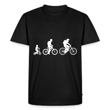 Famille à vélo - T-shirt Premium bio Homme - noir - Devant - Nico (187cm)