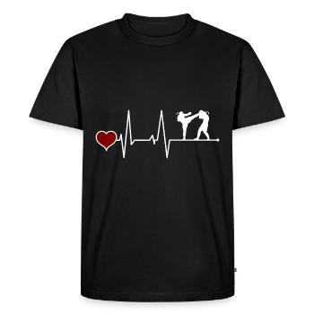 Muay Thai Boxe rythme cardiaque - T-shirt Premium bio Homme - noir - Devant - Nico (187cm)