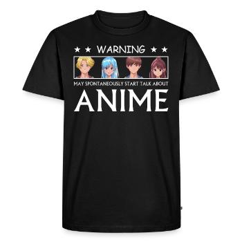 AVERTISSEMENT ANIME - T-shirt Premium bio Homme - noir - Devant - Nico (187cm)