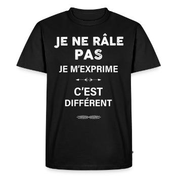 Râleur. Humour cadeau hoomme et femme - T-shirt Premium bio Homme - noir - Devant - Nico (187cm)