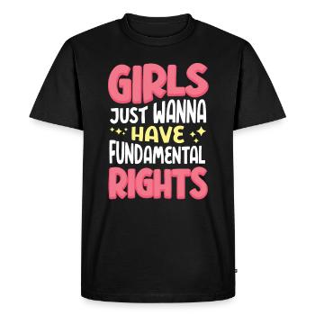 Girls want to have their basic rights / Feminist - Men's Premium Organic T-Shirt - black - Front - Nico (187cm)