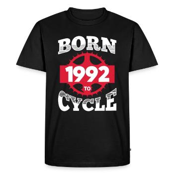 Né en 1992 pour vélo d’anniversaire vélo vélo - T-shirt Premium bio Homme - noir - Devant - Nico (187cm)