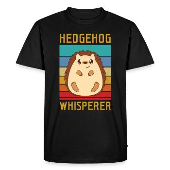 Hedgehog Whisperer Quote for a Hedgehog Lover - Men's Premium Organic T-Shirt - black - Front - Nico (187cm)