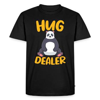 Panda Hug Dealer / Embrace Friendship Design - Men's Premium Organic T-Shirt - black - Front - Nico (187cm)