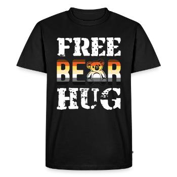 Free bear Hugs / LGBTQ, CSD, Gay Pride - Men's Premium Organic T-Shirt - black - Front - Nico (187cm)