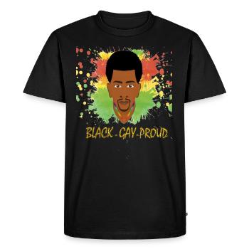 Black - Gay - Proud / Gay Pride Design - Men's Premium Organic T-Shirt - black - Front - Nico (187cm)