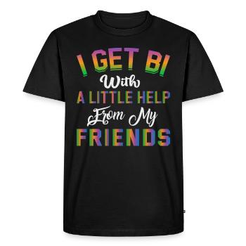 Dicton bisexuel / CSD, LGBTQ - T-shirt Premium bio Homme - noir - Devant - Nico (187cm)