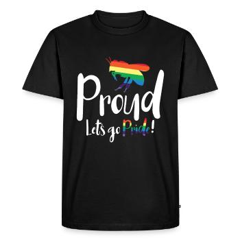 Bee Proud / Gay Pride LGBTQ Design - Men's Premium Organic T-Shirt - black - Front - Nico (187cm)