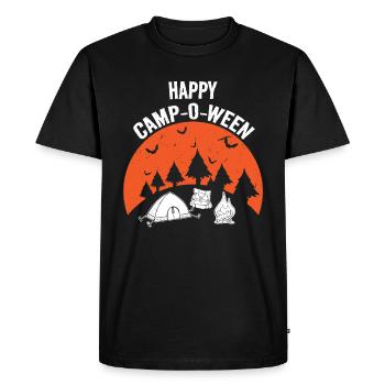 Happy Camp O Ween Pumpkin, Camping - T-shirt Premium bio Homme - noir - Devant - Nico (187cm)