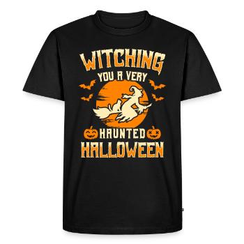 Sorcière Vous Un Halloween très hanté / Sorcière - T-shirt Premium bio Homme - noir - Devant - Nico (187cm)