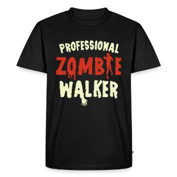 Marcheur zombie professionnel / Halloween, Zombie - T-shirt Premium bio Homme - noir - Devant - Nico (187cm)