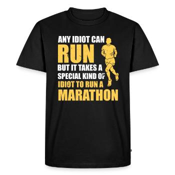 vous avez besoin d’un idiot pour courir un marathon - T-shirt Premium bio Homme - noir - Devant - Nico (187cm)