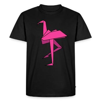 Origami Flamingo - Culture japonaise, Art - T-shirt Premium bio Homme - noir - Devant - Nico (187cm)