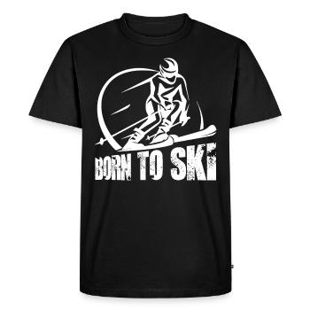 Born to ski / Schnee, Winter - Männer Premium Bio T-Shirt - Schwarz - Vorne - Nico (187cm)