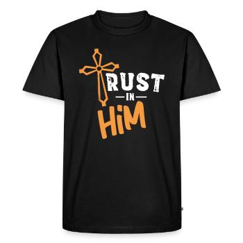 Confiance en Jésus / Foi chrétienne, Confiance - T-shirt Premium bio Homme - noir - Devant - Nico (187cm)