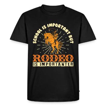 Rodeo Rider, Western Ranch Cowboy Adventure - Men's Premium Organic T-Shirt - black - Front - Nico (187cm)