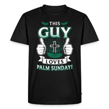 Ce gars aime le dimanche des Rameaux / Pâques, chrétien - T-shirt Premium bio Homme - noir - Devant - Nico (187cm)