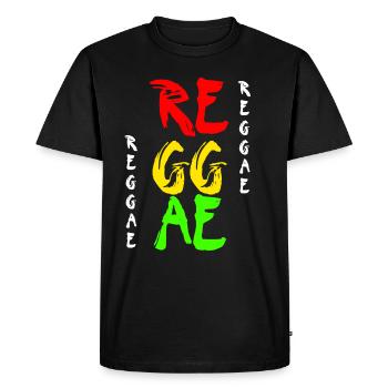 Reggae Musique de style japonais Jamaïque Rasta - T-shirt Premium bio Homme - noir - Devant - Nico (187cm)
