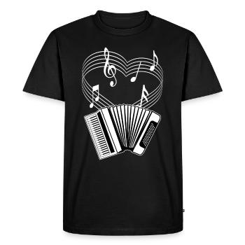 Notes d’accordéon dans le cœur / Chemise musicale, Musikverein - T-shirt Premium bio Homme - noir - Devant - Nico (187cm)