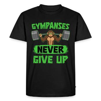 Gympanses n’abandonne jamais l’entraînement physique, fitness - T-shirt Premium bio Homme - noir - Devant - Nico (187cm)