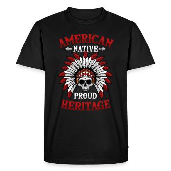 American Native Proud Heritage Native American - Men's Premium Organic T-Shirt - black - Front - Nico (187cm)