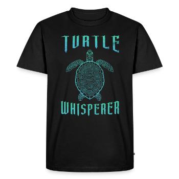 turtles whispering reptile marine animal - Men's Premium Organic T-Shirt - black - Front - Nico (187cm)
