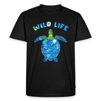 Faune Tortues Reptile Tortue animale marine - T-shirt Premium bio Homme - noir - Devant - Nico (187cm)