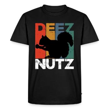 Deez Nutz Casse-Noisette Écureuil Dees Noix Tamia - T-shirt Premium bio Homme - noir - Devant - Nico (187cm)
