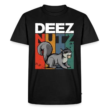 Deez Nutz Casse-Noisette Écureuil Dees Noix Tamia - T-shirt Premium bio Homme - noir - Devant - Nico (187cm)