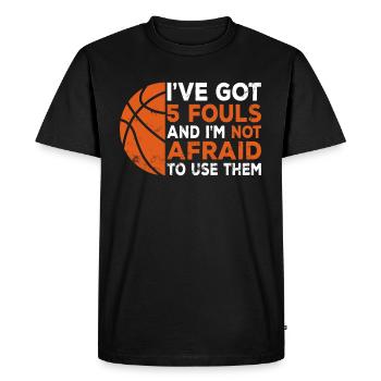 Hoops Basketteur Streetball Hooping 5 Fautes - T-shirt Premium bio Homme - noir - Devant - Nico (187cm)