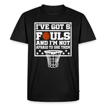 Hoops Basketteur Streetball Hooping 5 Fautes - T-shirt Premium bio Homme - noir - Devant - Nico (187cm)