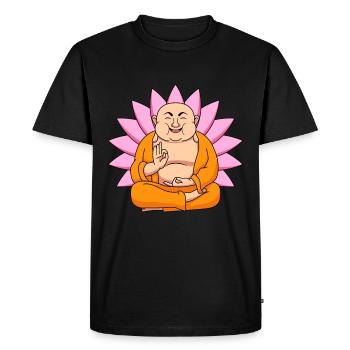 Thaïlande Bouddha Namaste Fleur de Lotus Méditation Yoga - T-shirt Premium bio Homme - noir - Devant - Nico (187cm)