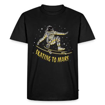 Patinage vers Mars / Astronaute Space Skater - T-shirt Premium bio Homme - noir - Devant - Nico (187cm)