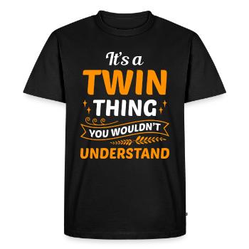 C’est une double chose que vous ne comprendriez pas - T-shirt Premium bio Homme - noir - Devant - Nico (187cm)