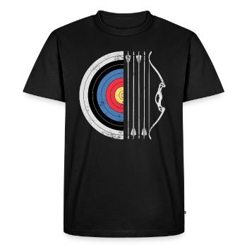 Tir à l’arc Chasse à l’arc Chasse à l’arc Archer Bow Hunter - T-shirt Premium bio Homme - noir - Devant - Nico (187cm)