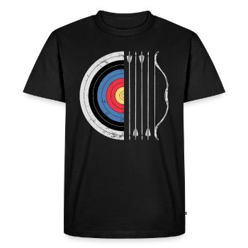 Tir à l’arc Chasse à l’arc Chasse à l’arc Archer Bow Hunter - T-shirt Premium bio Homme - noir - Devant - Nico (187cm)